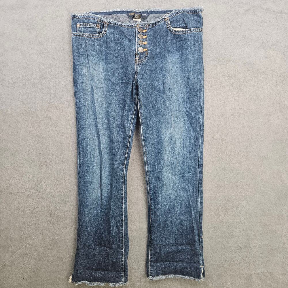 Vintage Y2k Abercrombie & Fitch Low Rise Button Fly Raw Hem Waist Size 6